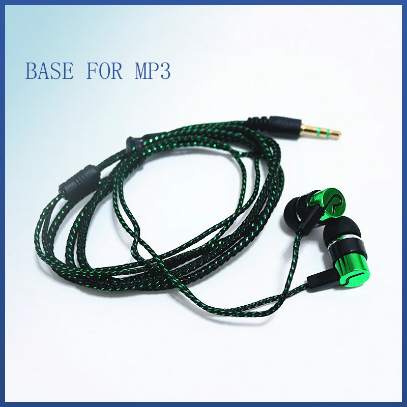 4 вида цветов гарнитура наушники бас MP3 проводка Ткань Веревка в ухо модные