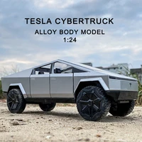 diecast 124 alloy model car tesla cybertruck miniature metal vehicle truck christmas hottoy for childrens gifts kids toys boys