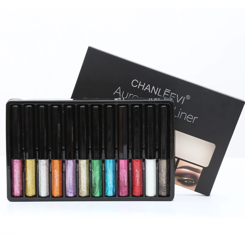 Beauty Glazed Glitter Eyeliner Waterproof Liquid Eye Liner Stick Long Lasting Aurora Shine 12 Colors Cosmetic Set Women Gift |