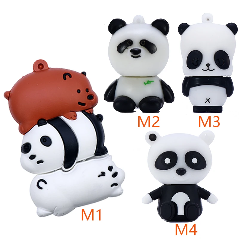 Panda Флешка 128 ГБ 256 ГБ USB мультяшка флэш-накопитель 64 ГБ 32 ГБ 16 ГБ 8 ГБ 4 ГБ карта памяти животного realy емкость флеш-накопитель