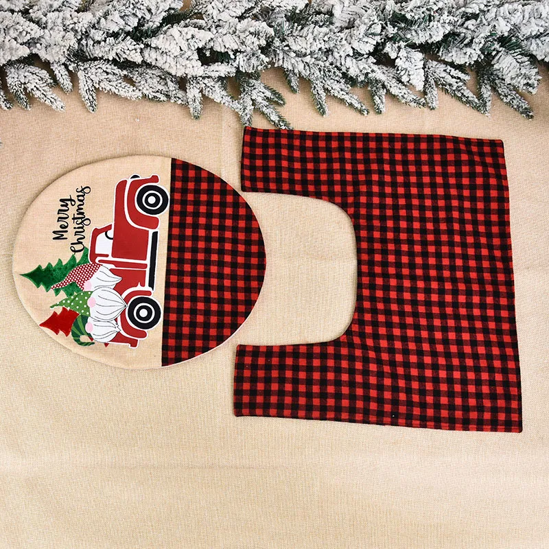 

Santa Toilet Seat Cover Set Funny Christmas Decorations Bathroom Linen Festival Decors For Home Party Supplies lovely