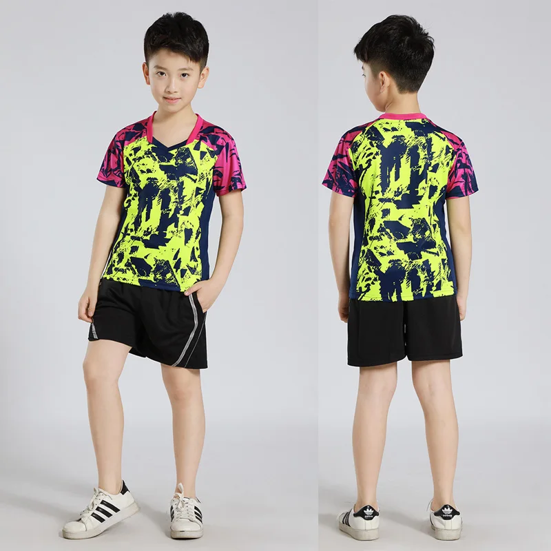 Boys' Badminton Suit Girls' Tennis Shirt Short Sets Girl Ping Pong Clothes Child Volleyball Kits Jersey Kid Sportswear Clothing
