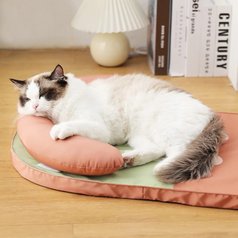 

NEW Dog Bed Summer Cold Effect Cooling Cat Mat Cute Popsicle Shape Ice Dogs Sleeping Pad Washable Cool Cats Cushion Pet Beds