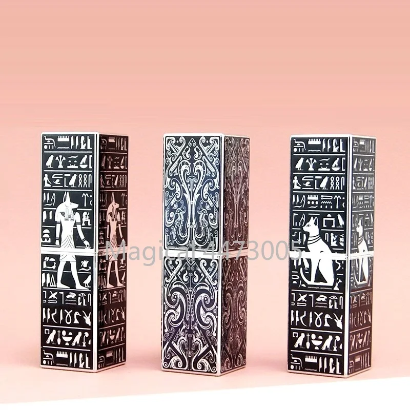 

12.1mm 10/30/50pcs Egypt Style Cat Magnetic Buckle Empty Lipstick Tube Lip Balm Container Lipstick Shell Packaging Cosmetics