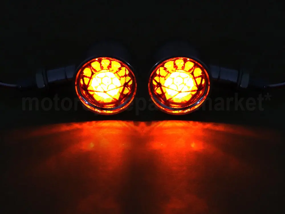 Хром мотоциклов поворотник пуля светильник s Красный бриллиант объектива