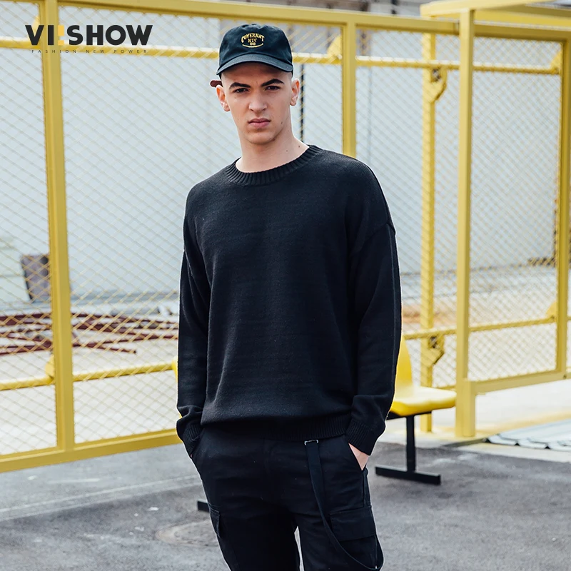 Мужской свитер VIISHOW, модная брендовая одежда, мужские свитера, джемпер с принтом, мужской вязаный свитер, пуловер, мужская повседневная трикотажная одежда с круглым вырезом