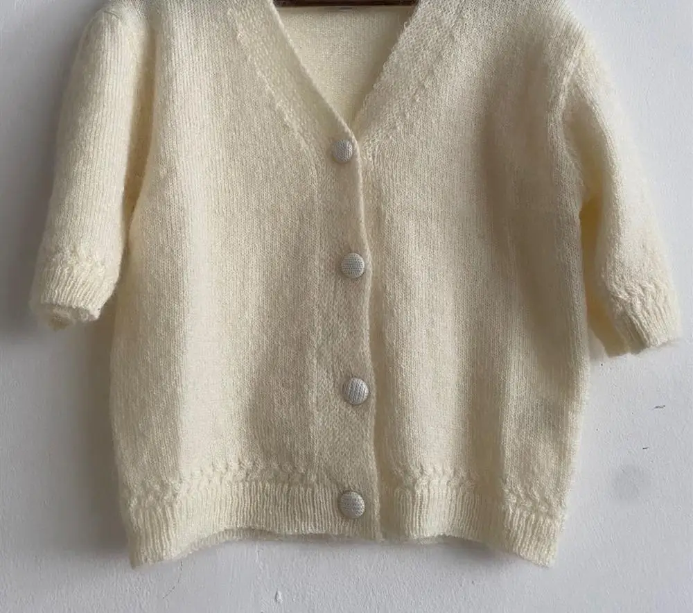 

Women's Knit Sweater Vintage Puff Sleeve 2020 New Ladies Knitwear Short Cardigan