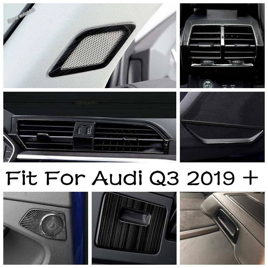 

For Audi Q3 F3 2019 - 2023 Accessories Door Speaker / Handle Bowl / Dashboard Air AC Vents / Window Lift / Glove Box Cover Trim