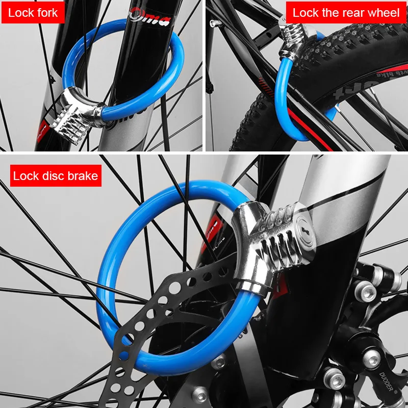 

Bicycle Ring Lock Bike Cable Lock High Security Bicycle Lock with Key 12mm Cable Anti-Theft Cycling Lock For Road Bike Scooter