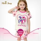 Susyодежда для малышей, пижамные комплекты детская хлопковая одежда для сна с героями мультфильмов для девочек домашний костюм для малышей Одежда из 2 предметов на возраст от 12 месяцев до 14 лет