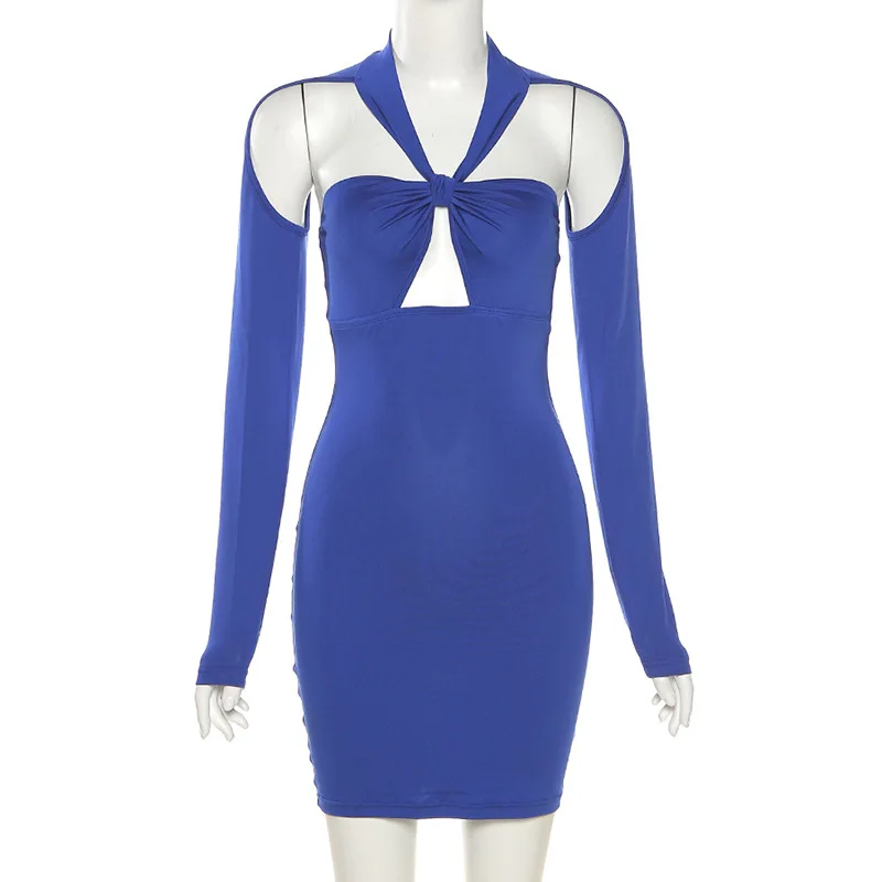 

Long Sleeve Bodycon Dress Sexy Mini Hollow Out Slim Evening Dresses For Women 2021 Elegant Club Outfit Fashion Female Clothing