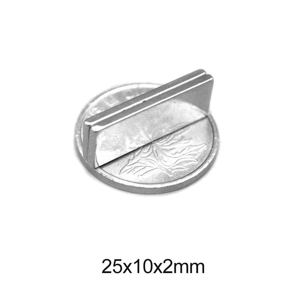 5 ~ 100 шт. 25X10X2 блок сильный редкоземельный магнит 25x10x2 мм прямоугольные неодимовые
