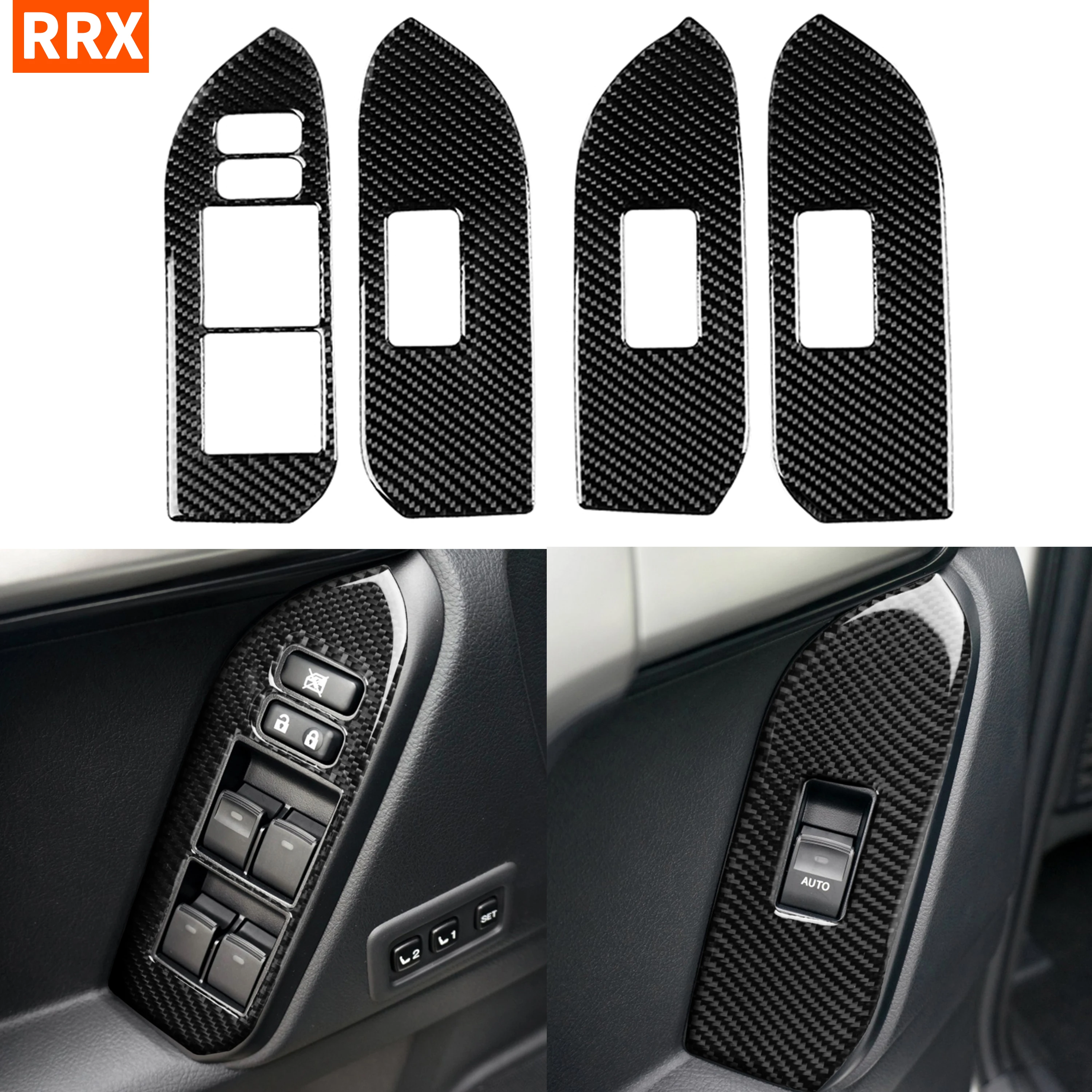 

For Toyota Land Cruiser Prado 2010-2018 Carbon Fiber Sticker Armrest Panel Door Control Accent Window Lifting Switch Buttons