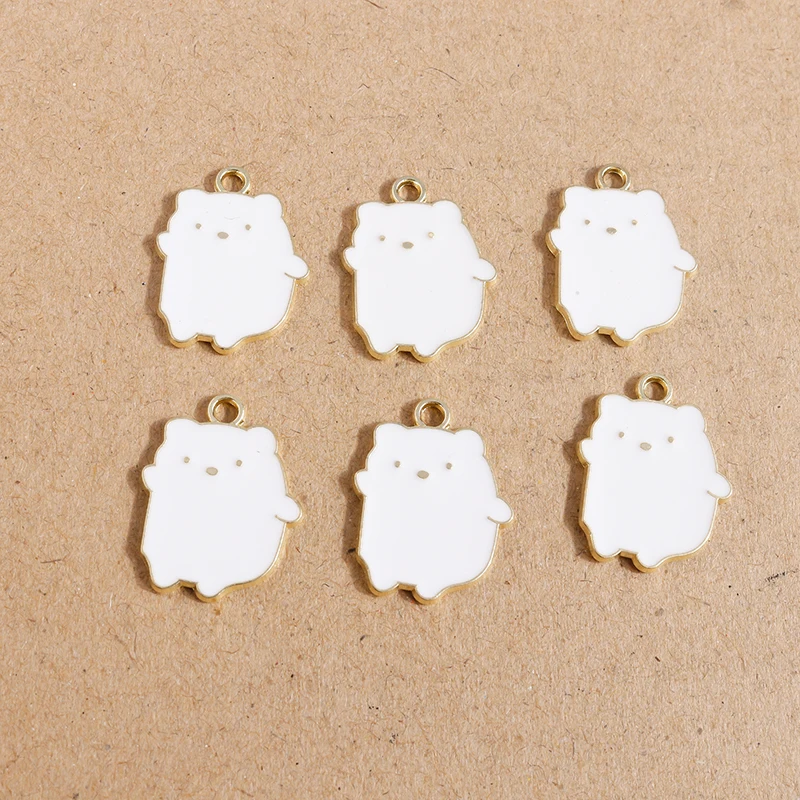 

10pcs 17*22mm Cartoon Enamel Bear Charms for Jewelry Making Alloy Animal Charms Pendants Fit Necklaces Earrings DIY Accessories
