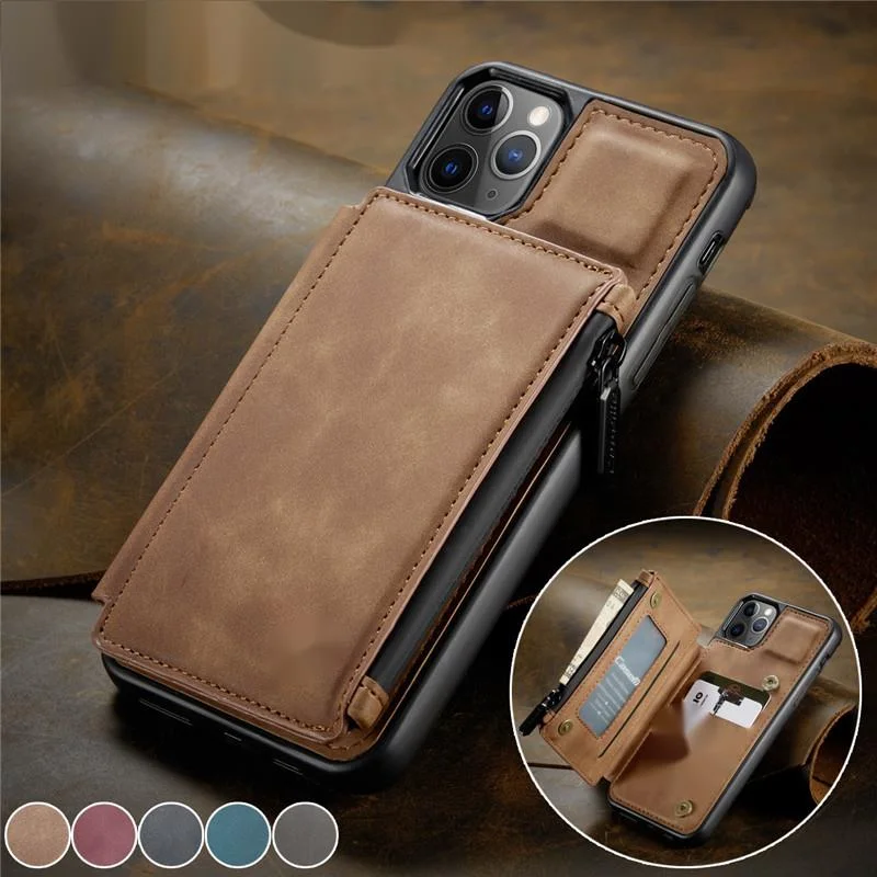 

case for IPhone 12, 11 pro, XS max, Se 2020, 8, 7 plus, Samsung note 20 ultra Leather Wallet