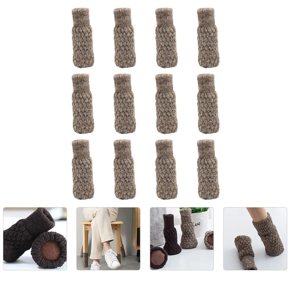 

12Pcs Thickened Chair Foot Covers Protection Mat Stool Leg Cover (Random Color)