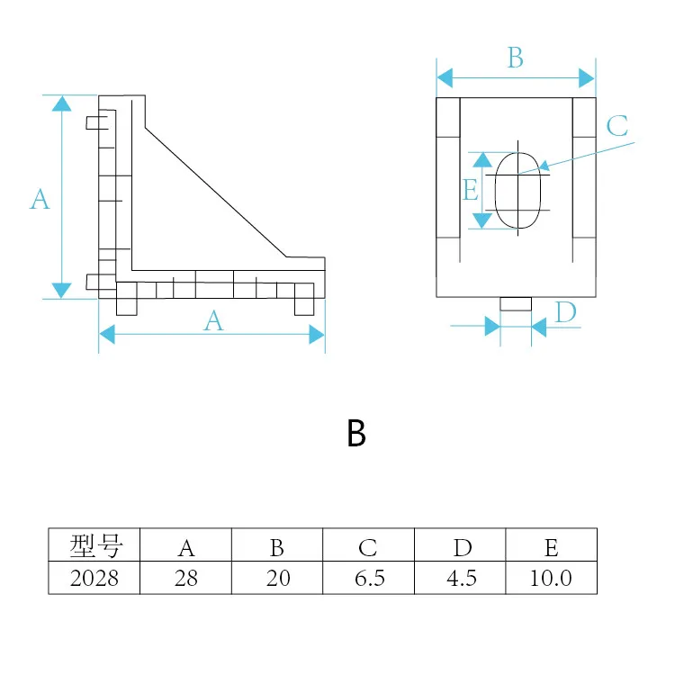 Угловой фитинг для кронштейна 2028 угловой алюминиевый крепеж 20 мм x 28 европейского