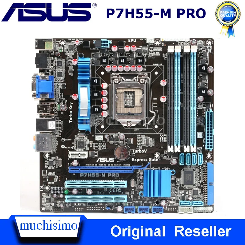 Разъем LGA 1156 для ASUS P7H55 M PRO Материнская плата настольного компьютера H55 Core i7 i5 i3 16 ГБ