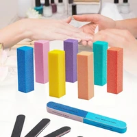 50 hot sale 14pcsset nail polishing file frosted diy colorful manicure buffers file polish sanding tool for salon
