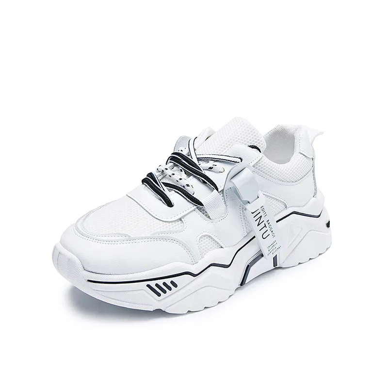 

Chunky Sneakers Women Mixed Colors Patchwork Thick Soles Women Casual Shoes Breathable Mesh Fashion Lace-Up platform sneakers