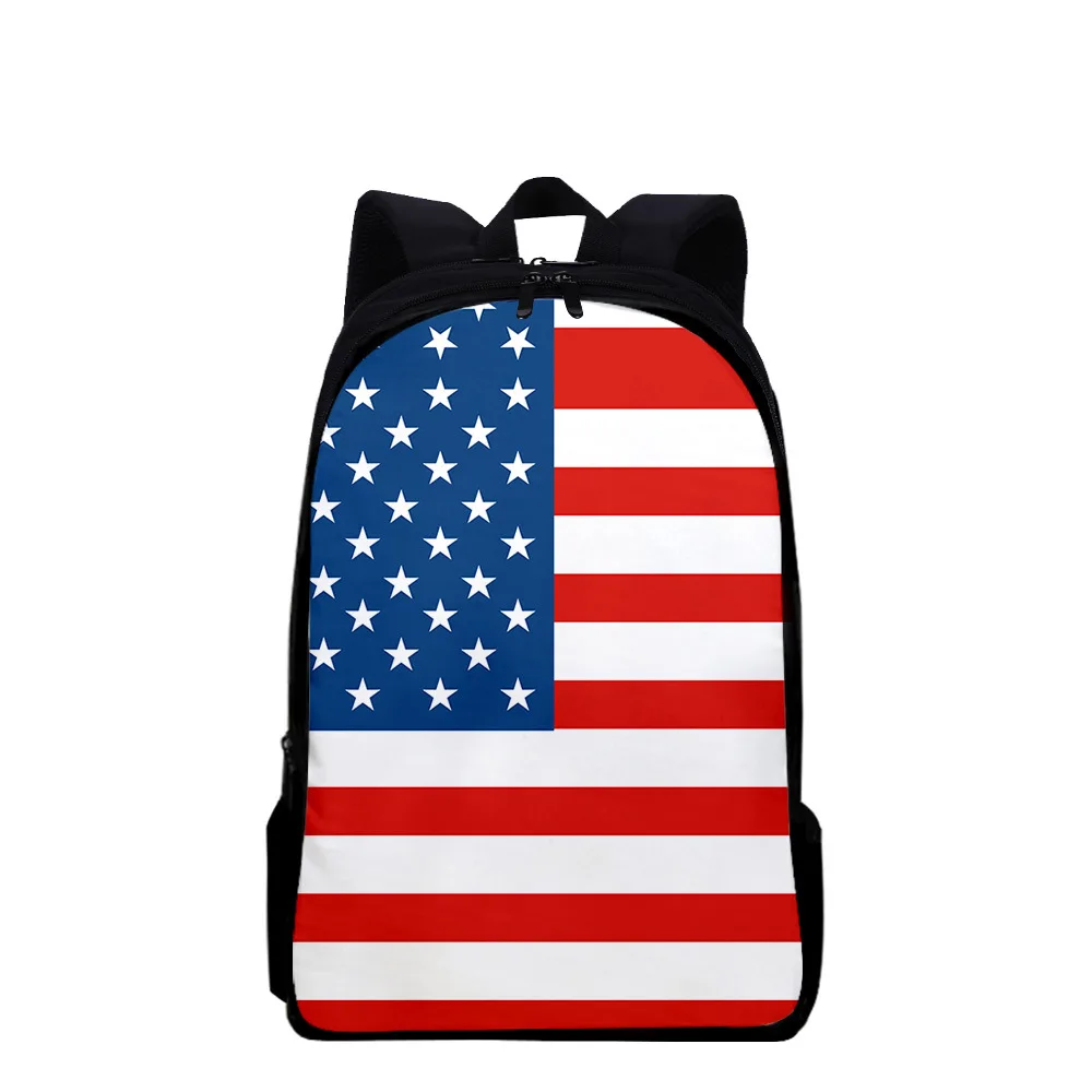 

Luxury Funny Notebook Backpacks Students School Bags Stars and Stripes 3D Print Oxford Waterproof Boys Girls Laptop Small Bags