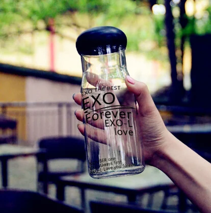 EXO K-pop EXO портативная бутылка для воды, Летняя Спортивная бутылка для фруктового лимонного сока, прозрачная пластиковая бутылка для воды для заварки - Цвет: EXO