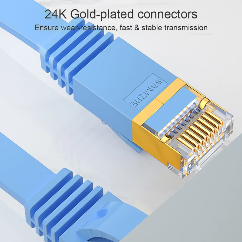 SAMZHE плоский Cat7 Ethernet Соединительный кабель RJ45 компьютер PS2 PS3 XBox сетевые кабели LAN