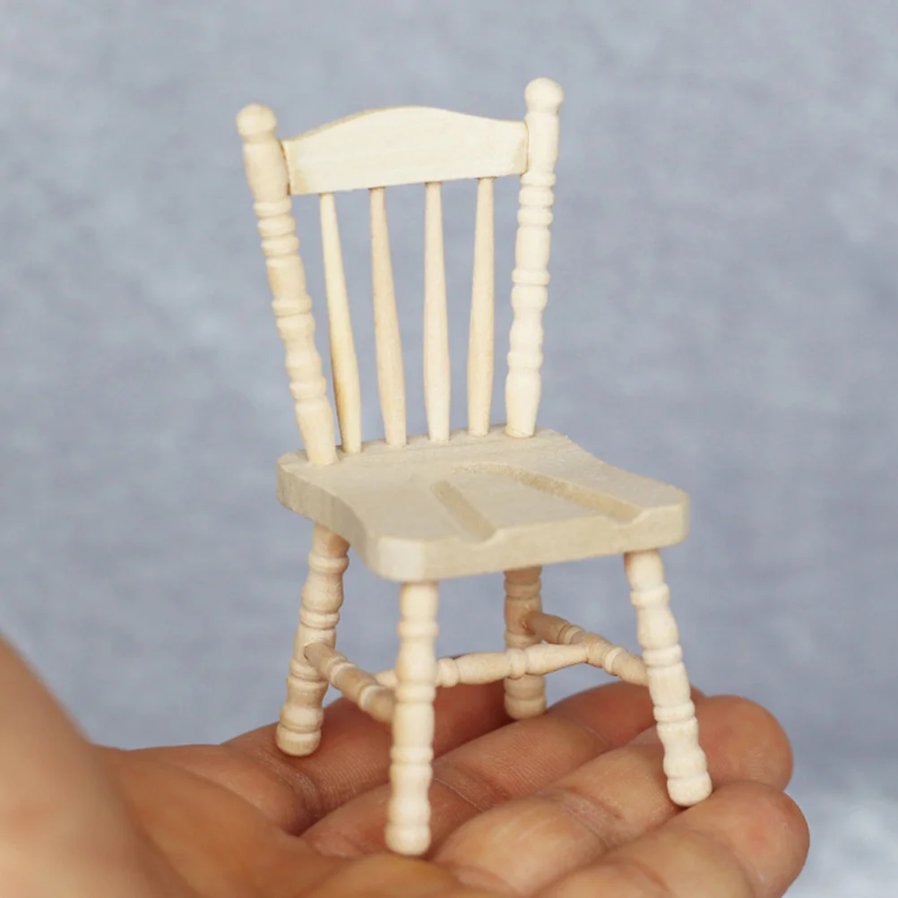 Миниатюрный деревянный Мини-стул деревянная мебель для дома |