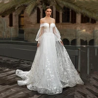 thinyfull princess sweetheart wedding dresses off the shoulder a line bride dresses lace up tulle lace appliques bridal gown