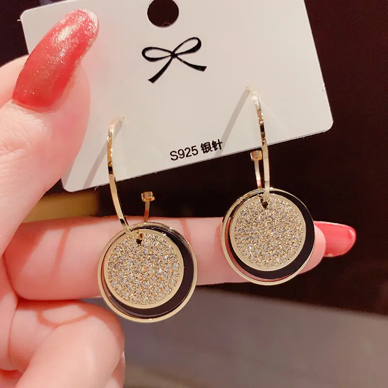 

ZDMXJL 2021 New Arrive Trend Women's Earrings Fine Geometry Round Zircon Eardrop Earrings For Women Jewelry Gifts Drop-shipping