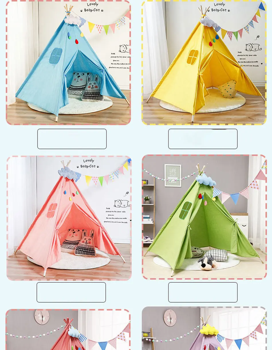 11 типов большая палатка teepee хлопковая парусиновая детская палатка детский игровой дом для девочек Wigwam игровой дом Индия палатка-вигвам Декор для комнаты