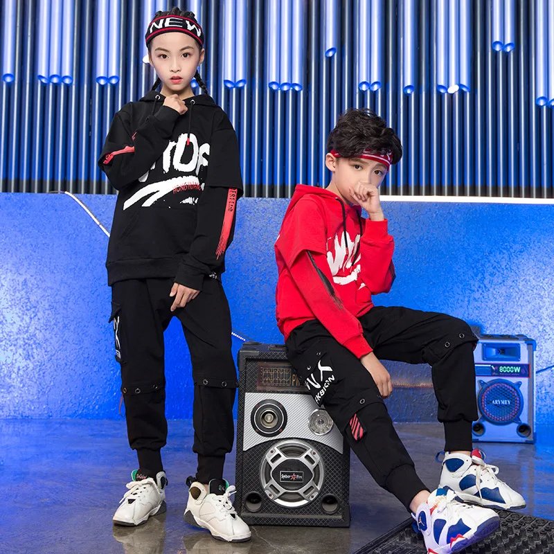 Детские джазовые танцевальные костюмы новинка с длинным рукавом в стиле хип хоп