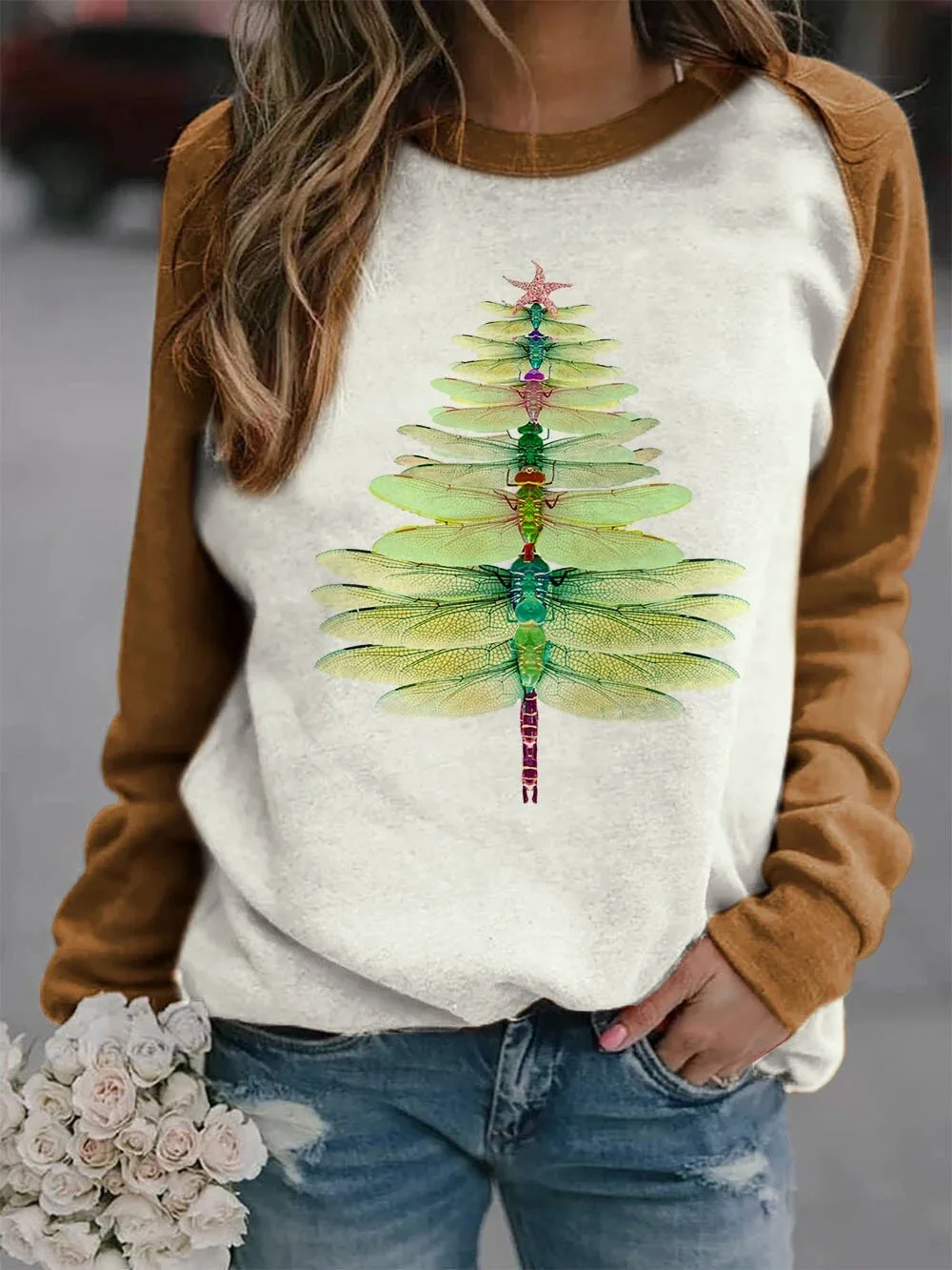 

2020 Christmas Tree Dragonfly The Grinch Christmas Sweater Anime Hoodie Winter Clothes Women Sweatshirt Harajuku Trousers Suit