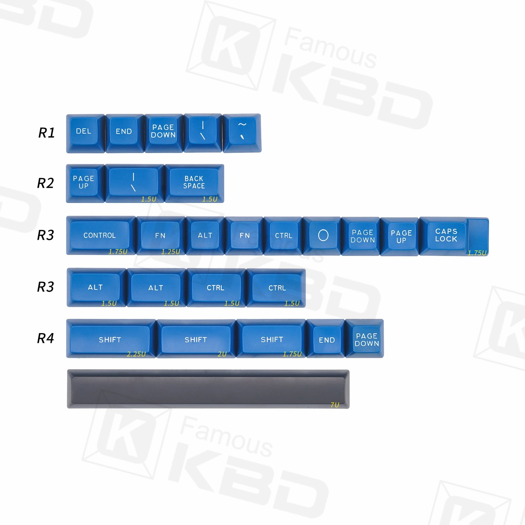 MAXKEY SA колпачки клавиш Синий Серый ABS Материал 131 клавиши подходит для большинства