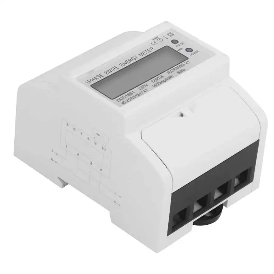2P однофазный din рейку счетчик энергии большой экран многофункциональный без