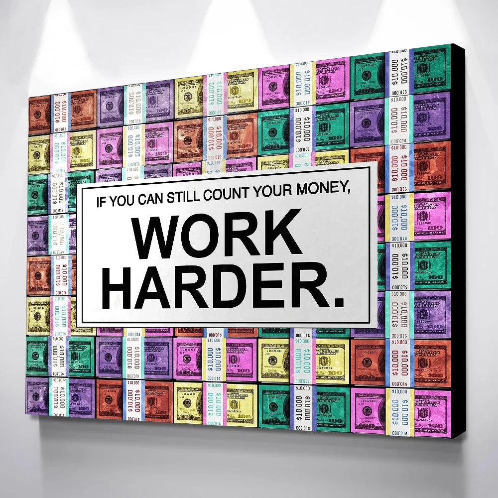 Картина на стену искусство работа красочные деньги холст постеры и принты