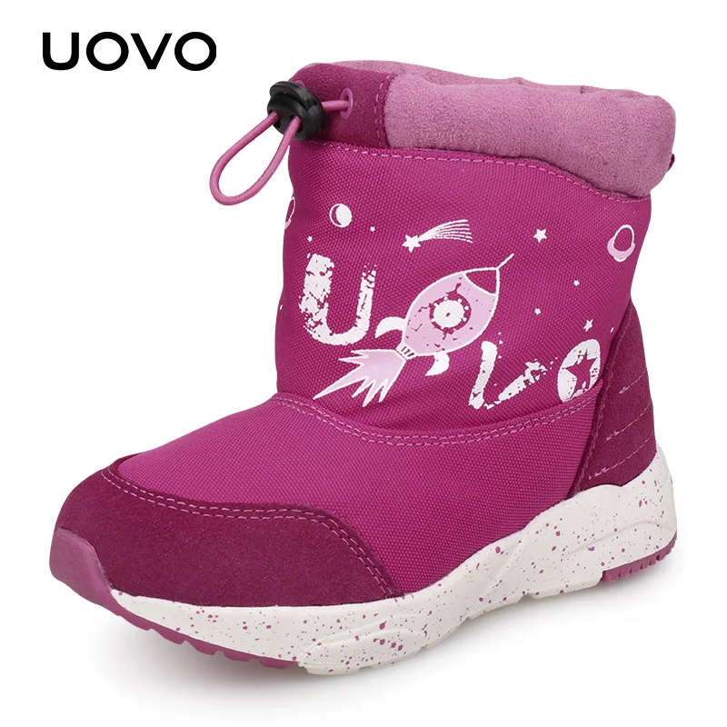 Детские теплые зимние ботинки UOVO Новое поступление водоотталкивающие на резинке