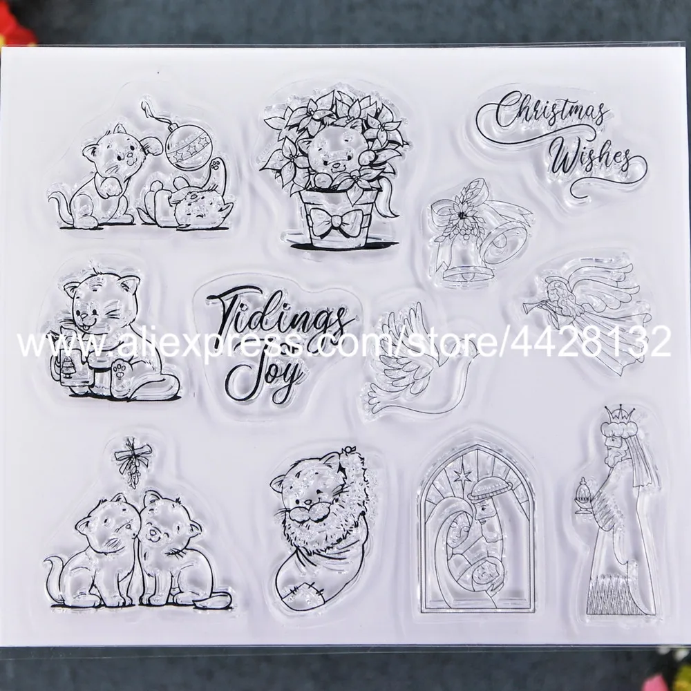 Рождественская кошка Ангел птица рождественские пожелания альбом для