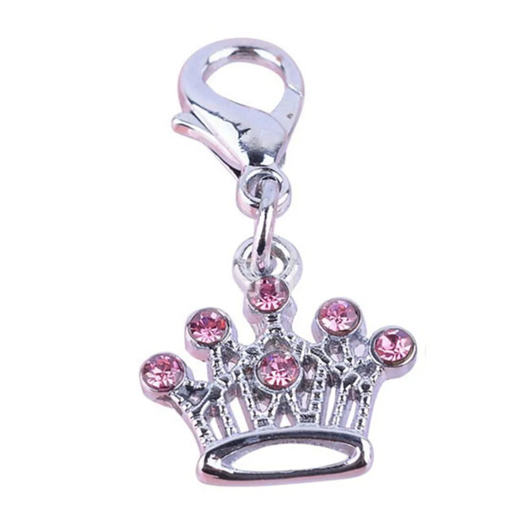 Бирка с именем собаки милая 5 бриллиантов Императорская корона собака