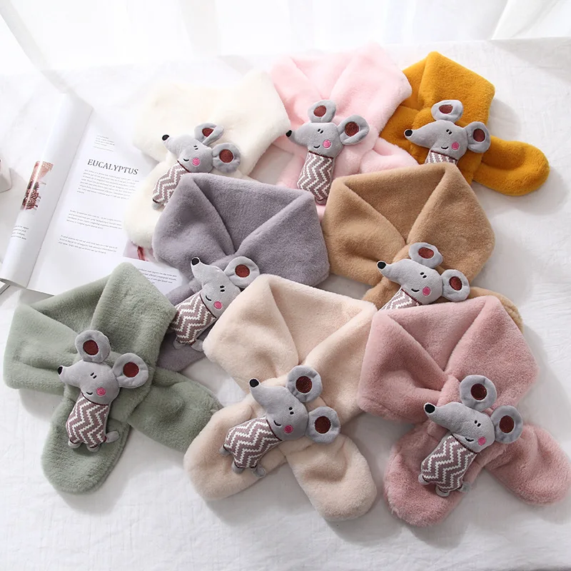 Детский шарф для родителей и детей плюш имитация кроличьего меха Осень-зима