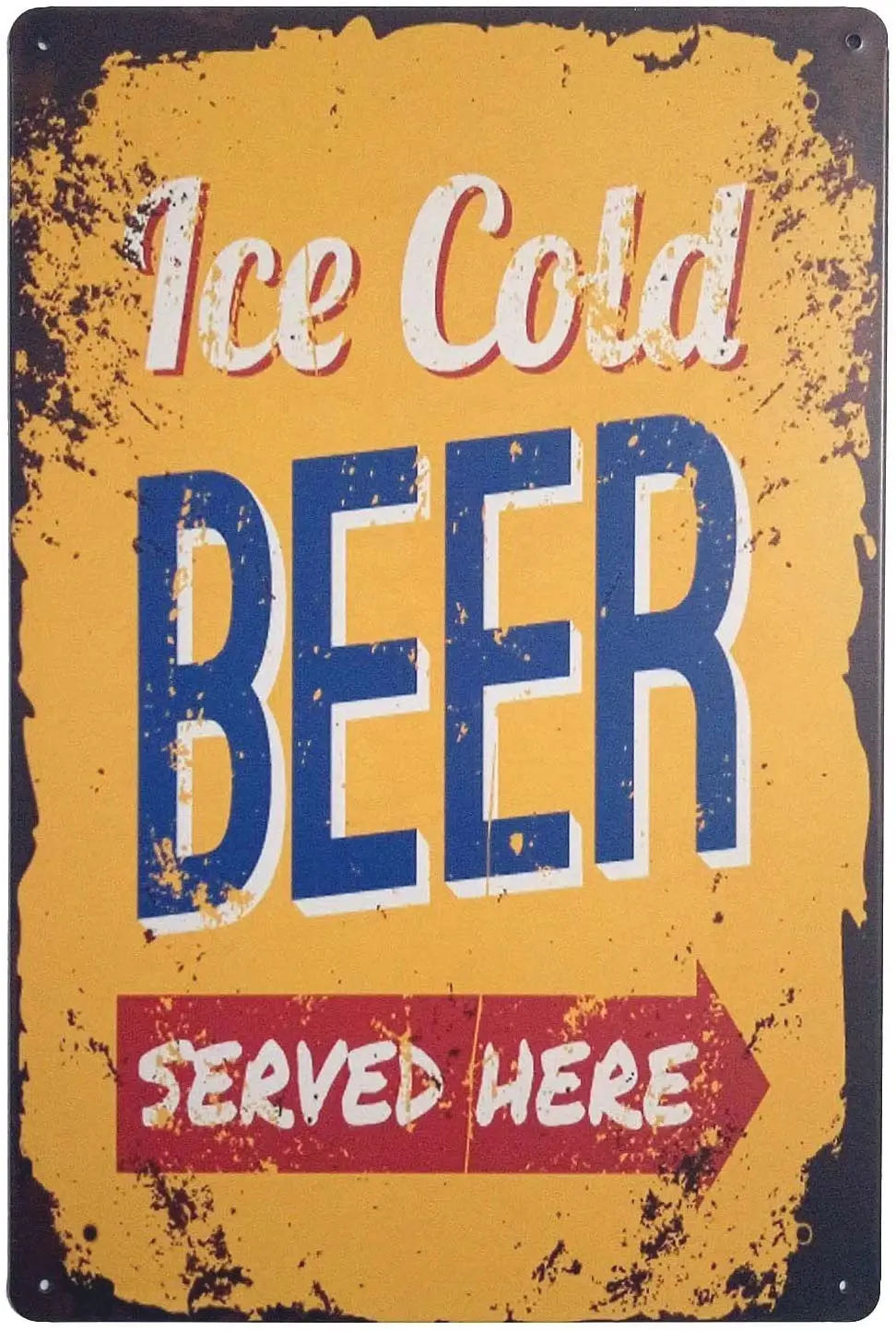 

ERLOOD ICE Cold Beer Served Here Retro Vintage Tin Sign 12" X 8" Inches