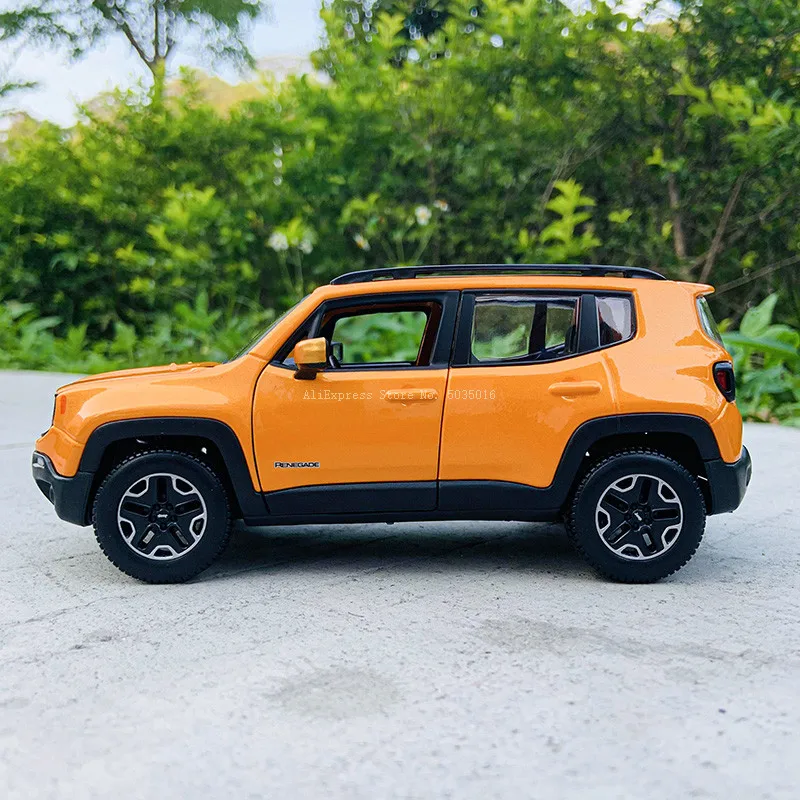Maisto 1:24 Jeep Renegade Rubicon, simulaci&oacute;n de coche de aleaci&oacute;n naranja, modelo de artesan&iacute;a, colecci&oacute;n de decoraci&oacute;n, herramientas de juguete, regalo-3