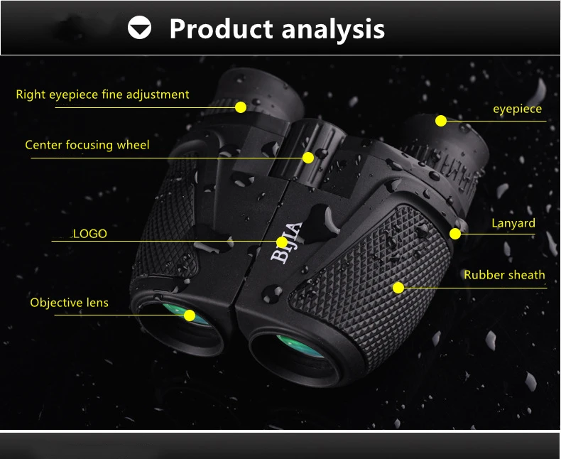 Бинокль 12x25 профессиональный HD водонепроницаемый для охоты Призма BAK4 кемпинга |