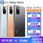 Смартфон Xiaomi Redmi Note 10 Pro, экран Глобальная версия дюйма, 64 ГБ128 Гб ПЗУ, Восьмиядерный процессор Snapdragon 732G, 108MP Quad Camera дюйма, NFC, Bluetooth 5,1