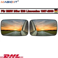 magickit pair replacement mirror glass holder car white glass heated rearview mirror glass for bmw e39 e46 320i 330i 325i 525i