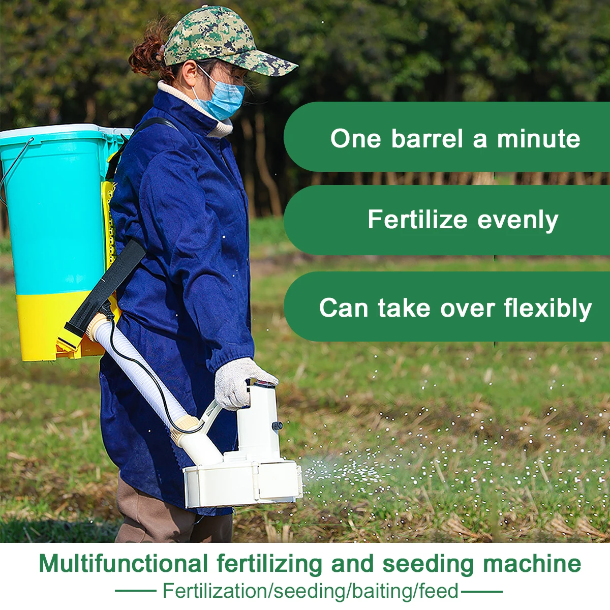 knapsack Battery Sprayer Electric Fertilizer Applicator Multifunctional Fertilizer Spreader Seeding Machine Agricultural Tools