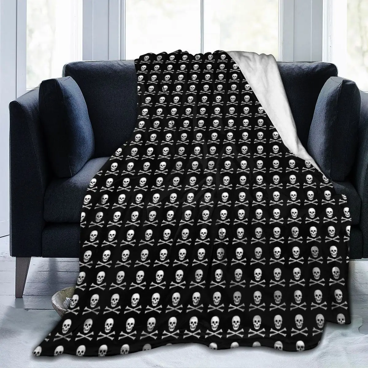 

New 3DSkull Skeleton Personality Printed Flannel Blanket Sheet Bedding Soft Blanket Bed Cover Home Textile Decoration