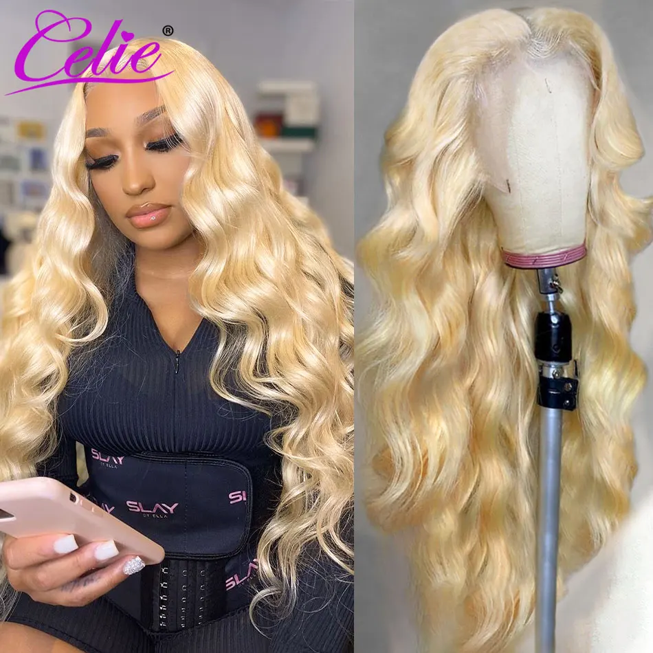 Парик блонд Celie 613 парик на сетке 4 х4 спереди плотность 180 13 х6 парики спереди|Парик