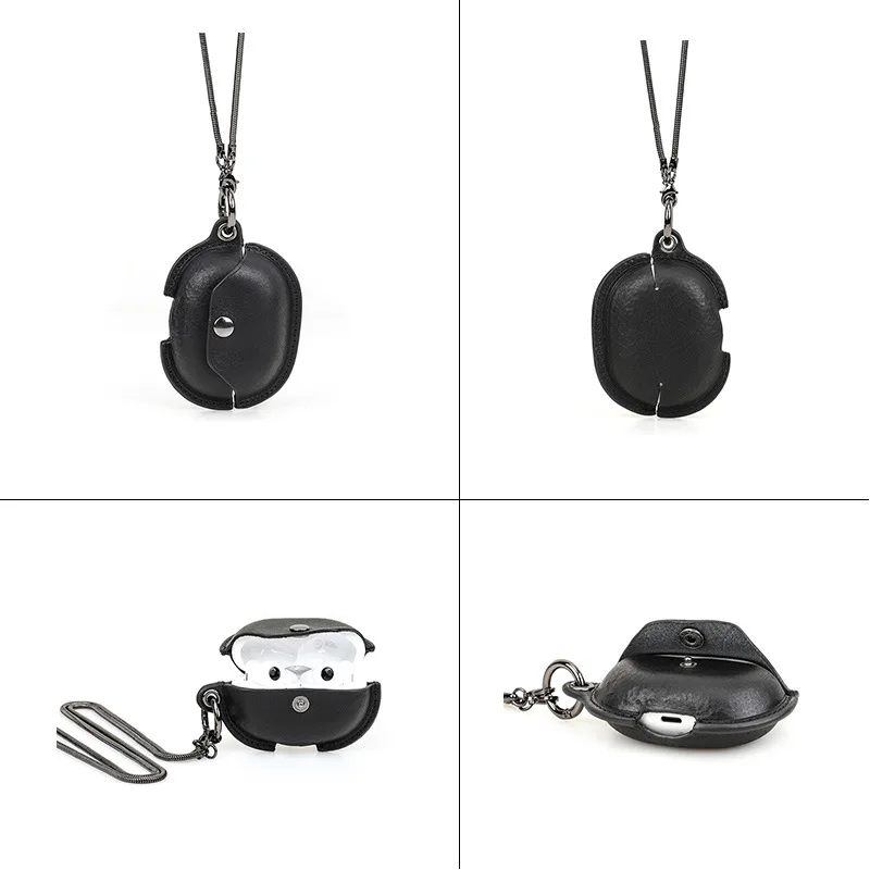 

Real Leather Case for Freebuds Pro Shockproof Protective Cover with Necklace Support Wireless/Wired Charging for Freebuds Pro