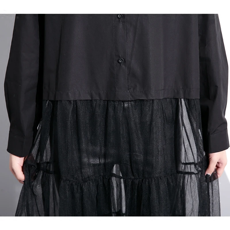 Женское платье с отложным воротником XITAO Осеннее однотонное Повседневное до